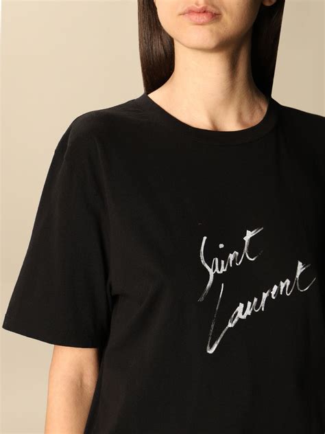 saint laurent t shirt black with ysl letters|saint laurent t shirt.